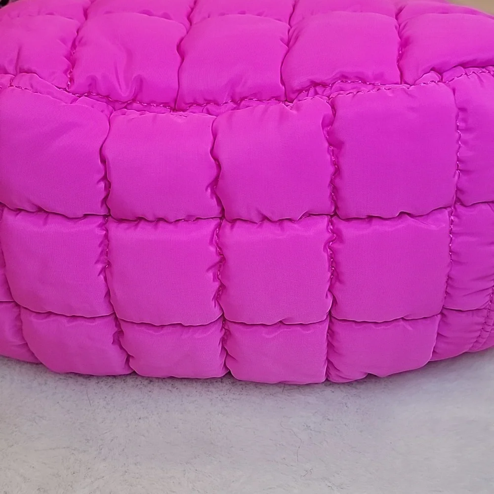 Free People Neon Candy Pink 🍭(Color Sold Out Online) Quilted Baby Carryall Bag - Picture 5 of 7